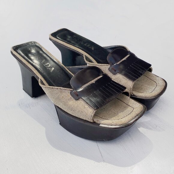Iconic Vintage Prada S/S 1999 Split Sole Mules - Picture 1 of 10